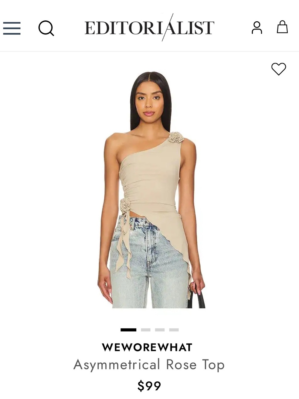 REVOLVE WEWOREWHAT Y2K Asymmetrical Rose Top - Picture 2 of 12